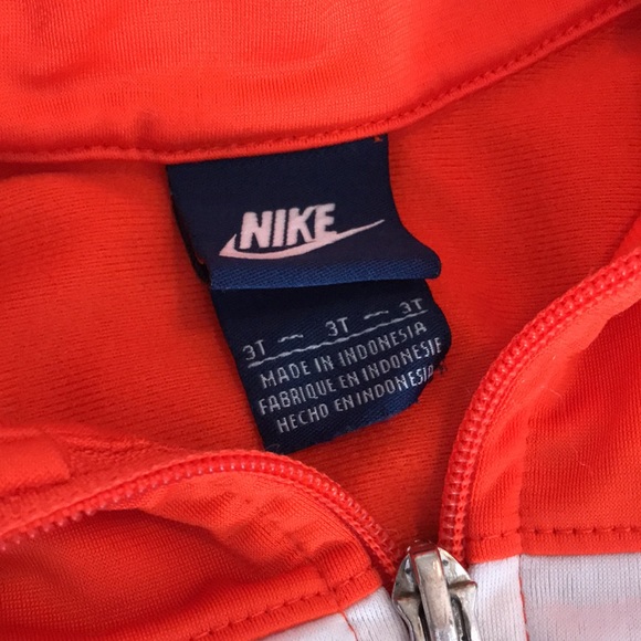 2/$15 Boys Size 3T Orange Full Zip Nike Track Jacket - Picture 8 of 10